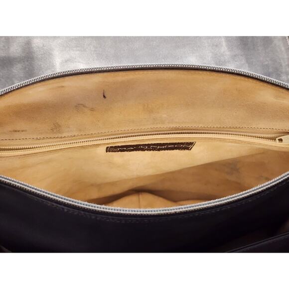 VTG 1980s Maud Frizon Gray Stamped Leather Crossbody Bag Made in Italy Grey RARE - Picture 9 of 13